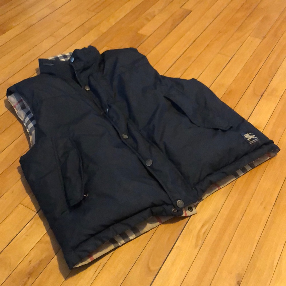 XXL - Navy Blue Reversible Vintage Burberry Vest